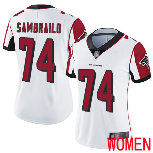 Atlanta Falcons Limited White Women Ty Sambrailo Road Jersey NFL Football #74 Vapor Untouchable